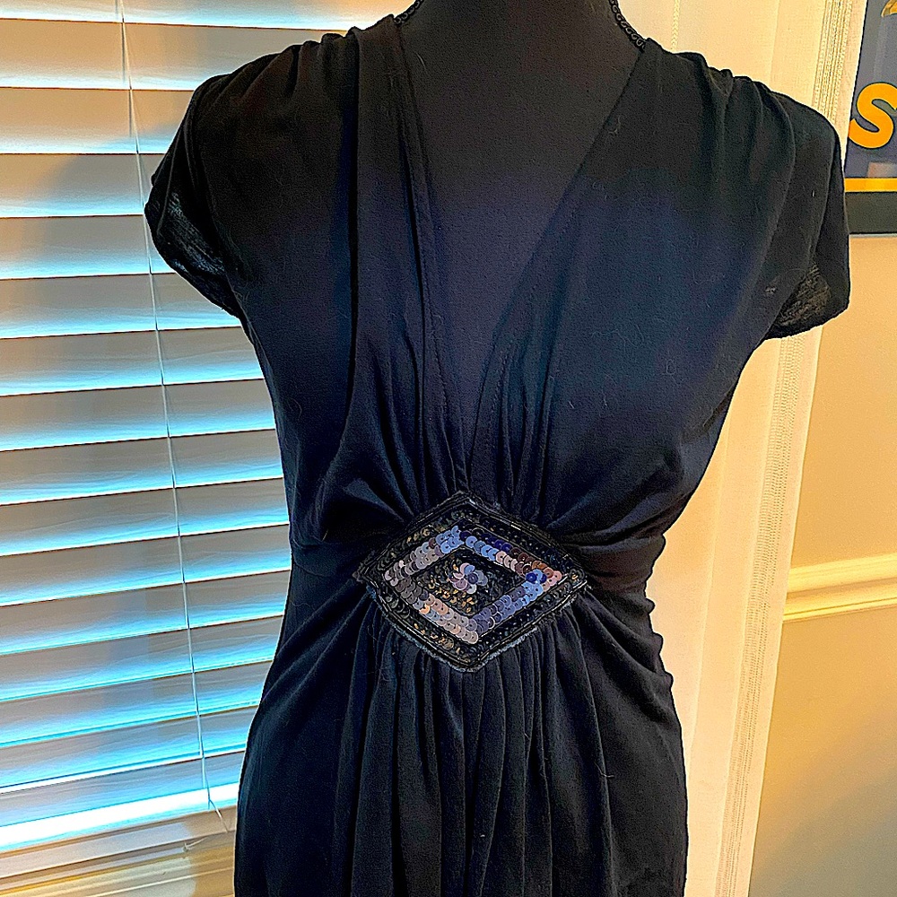 Deep v neck black blouse